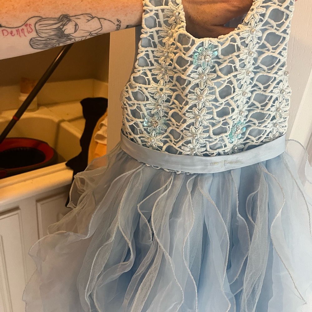 Blue Lace and Tulle Dress